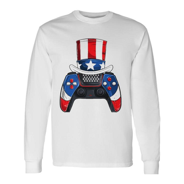 Boy Fourth Of July S American Flag Video Games Long Sleeve T-Shirt T-Shirt