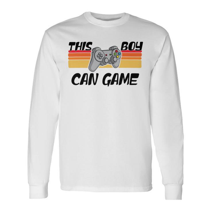 This Boy Can Game Retro Gamer Gaming Controller Long Sleeve T-Shirt