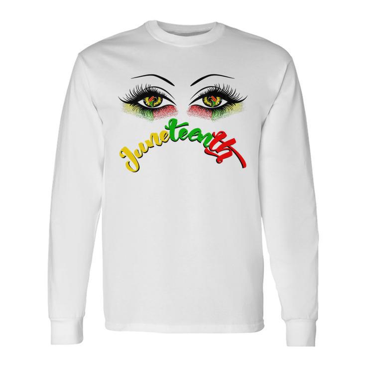 Bright Eyes Juneteenth African American Eye Black Flag V2 Unisex Long Sleeve Gifts ideas