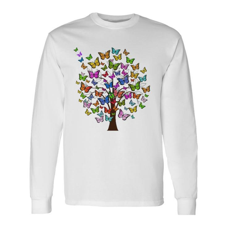 Butterflies On Tree For Butterfly Lovers Long Sleeve T-Shirt T-Shirt