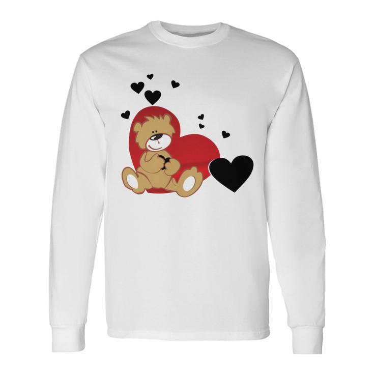 Cartoon Animal Happy Loving Teddy Bear Unisex Long Sleeve