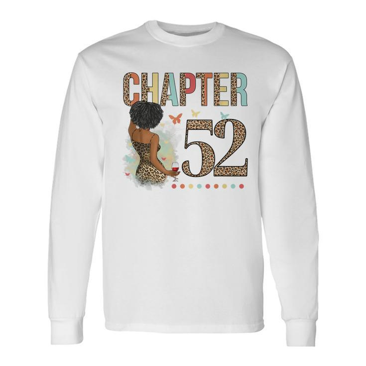 Chapter 52 Years Old 52Nd Birthday Leopard Afro Black Long Sleeve T-Shirt