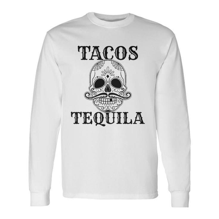Cinco De Mayo Tacos & Tequila Sugar Skull Long Sleeve T-Shirt T-Shirt