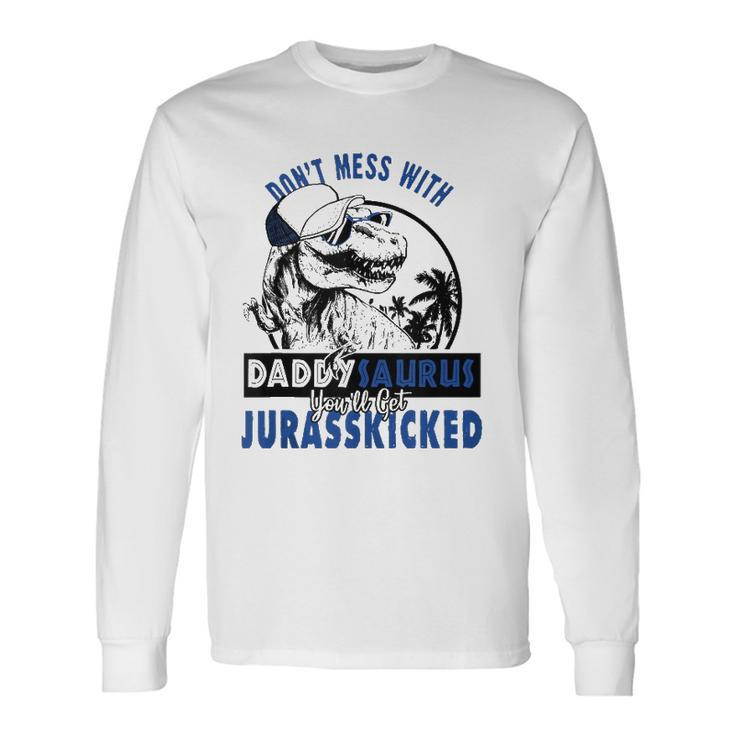 Daddysaurus Dad Husband Fathers Day Matching Dinosaur Long Sleeve T-Shirt T-Shirt