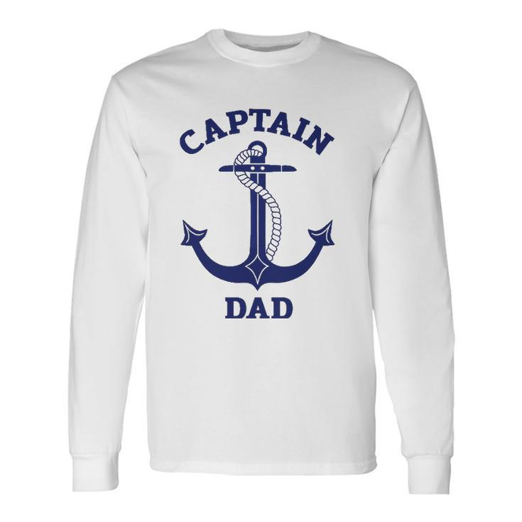Fathers Day Nautical Anchor Captain Dad Long Sleeve T-Shirt T-Shirt