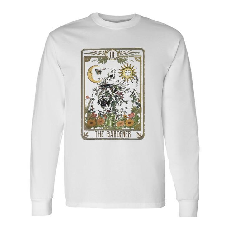 Floral Skeleton Gardening Tarot The Gardener Plant Lovers Long Sleeve T-Shirt T-Shirt