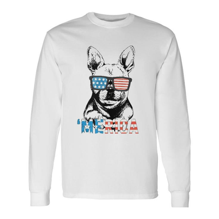 Frenchie Merica Boys Girls Dog Lover 4Th July Long Sleeve T-Shirt T-Shirt