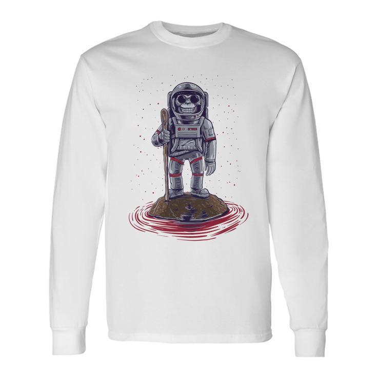 Funny Astronaut Monkey V3 Unisex Long Sleeve