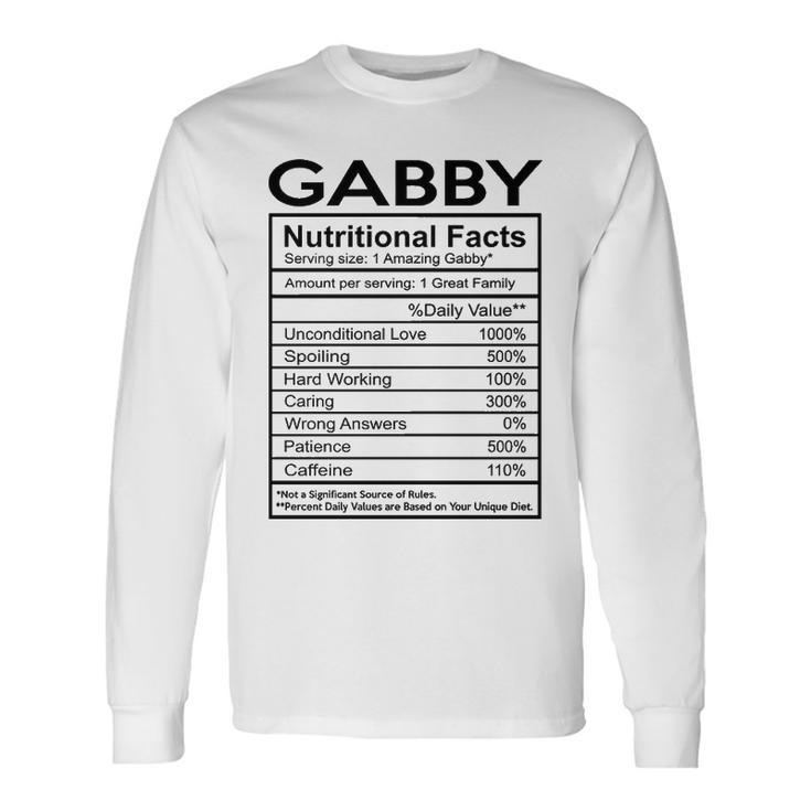 Gabby Grandma Gabby Nutritional Facts Long Sleeve T-Shirt