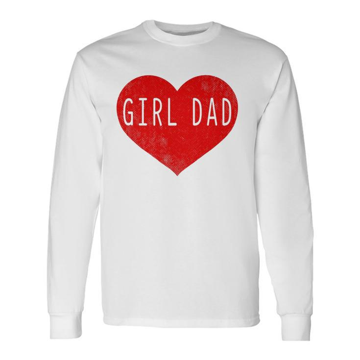 Girl Dad Heart Fathers Day Vintage Retro Unisex Long Sleeve