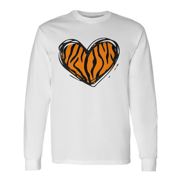Heart Tiger Pattern Clothing Tiger Print Long Sleeve T-Shirt T-Shirt