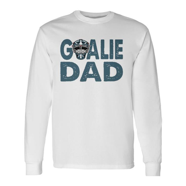 Ice Hockey Helmet Goalie Dad Hockey Player Long Sleeve T-Shirt T-Shirt