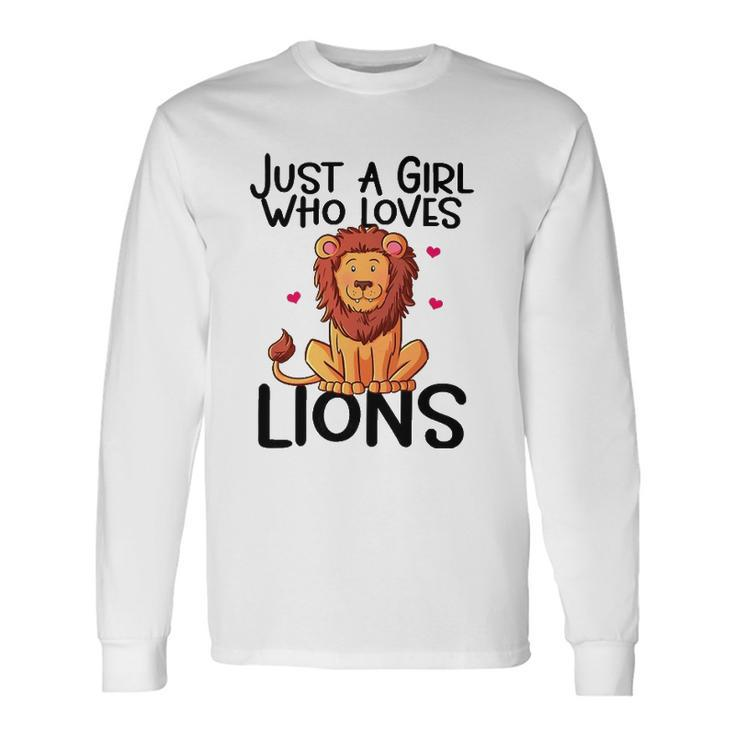 Just A Girl Who Loves Lions Cute Lion Animal Costume Lover Long Sleeve T-Shirt T-Shirt
