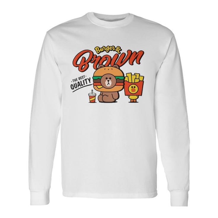 Line Friends Burger & Brown Long Sleeve T-Shirt T-Shirt