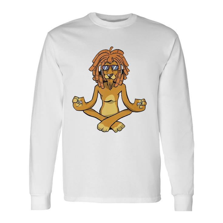 Lion Doing Meditation Yoga Long Sleeve T-Shirt T-Shirt