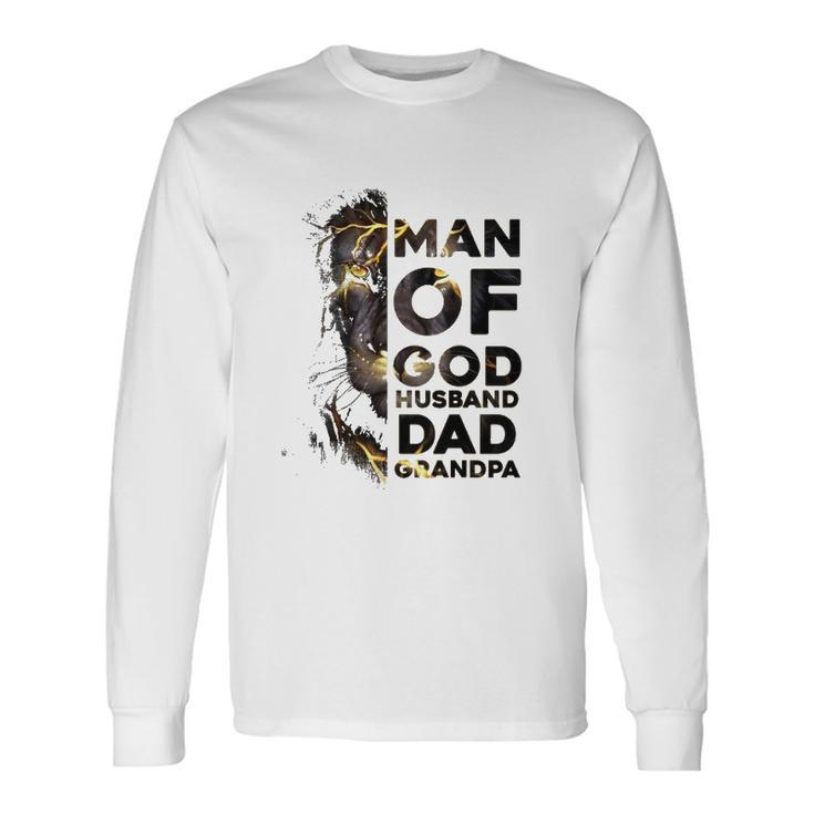 Lion Man Of God Husband Dad Grandpa Fathers Day Long Sleeve T-Shirt T-Shirt