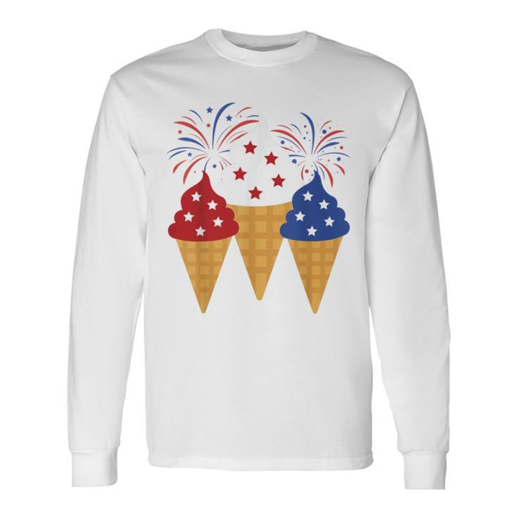 Memorial Day 4Th Of July Holiday Patriotic Ice Cream Unisex Long Sleeve