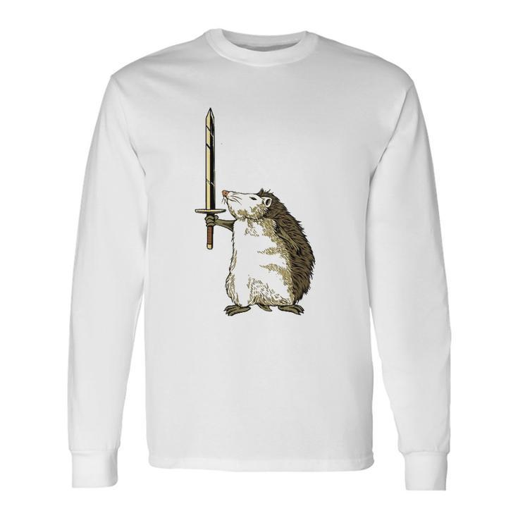 Mighty Hedgehog With Long Sword Long Sleeve T-Shirt T-Shirt Gifts ideas