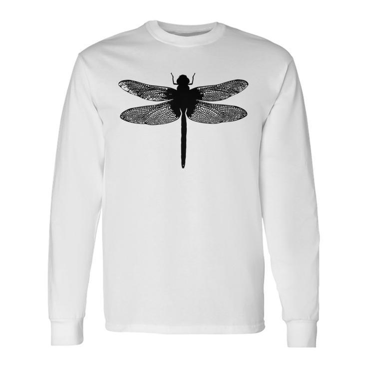 Minimalist Silhouette Insect Dragonfly Dragon Fly Long Sleeve T-Shirt