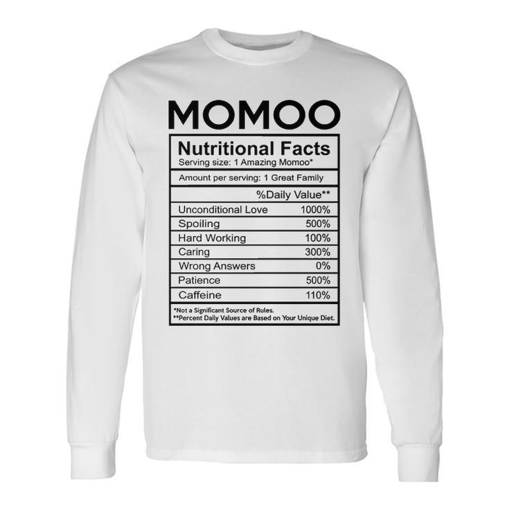 Momoo Grandma Momoo Nutritional Facts Long Sleeve T-Shirt