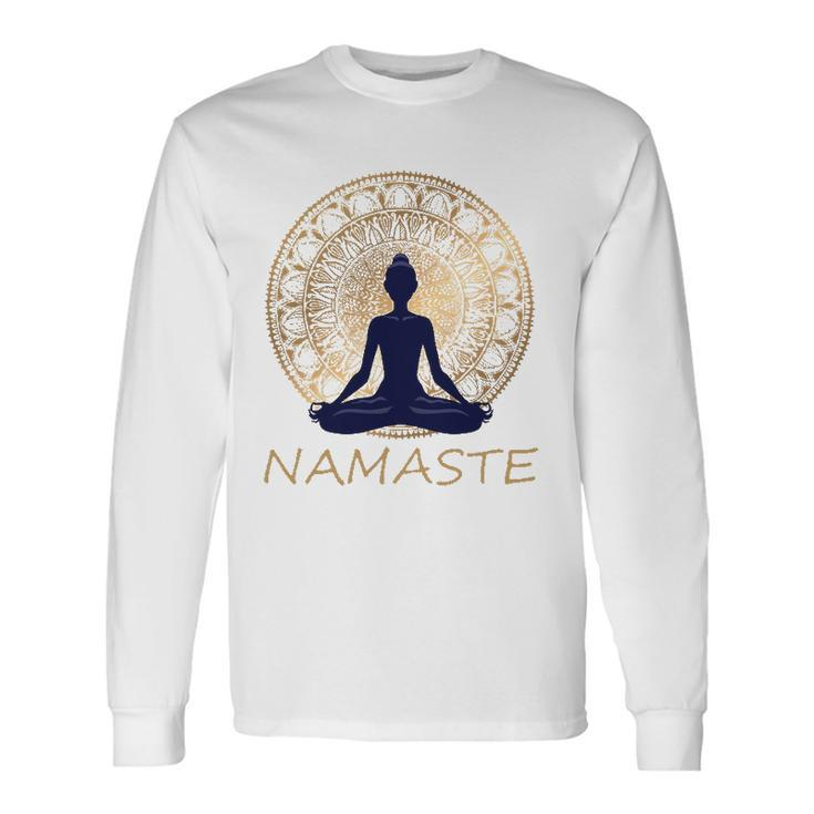 Namaste Yoga Dress Meditation Clothes Lotus Position Long Sleeve T-Shirt