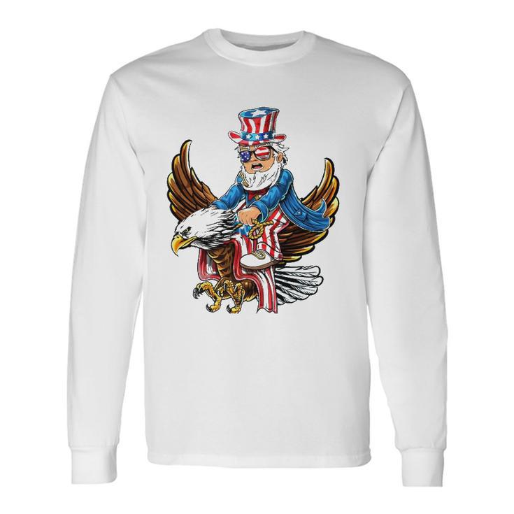 Patriotic Uncle Sam Bald Eagle 4Th Of July American Flag Boy Long Sleeve T-Shirt T-Shirt