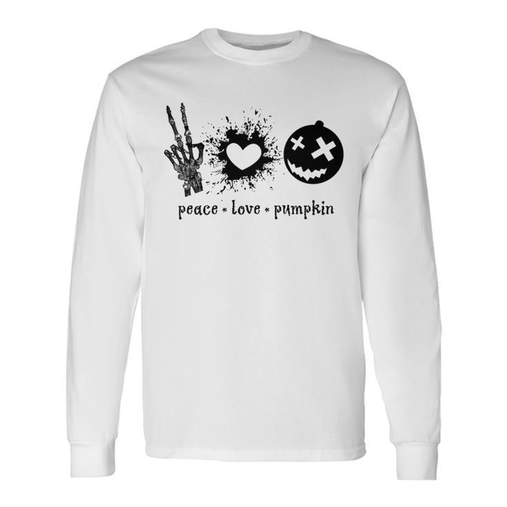 Peace Love Pumpkin Halloween Unisex Long Sleeve