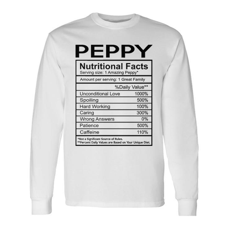 Peppy Grandpa Peppy Nutritional Facts Long Sleeve T-Shirt