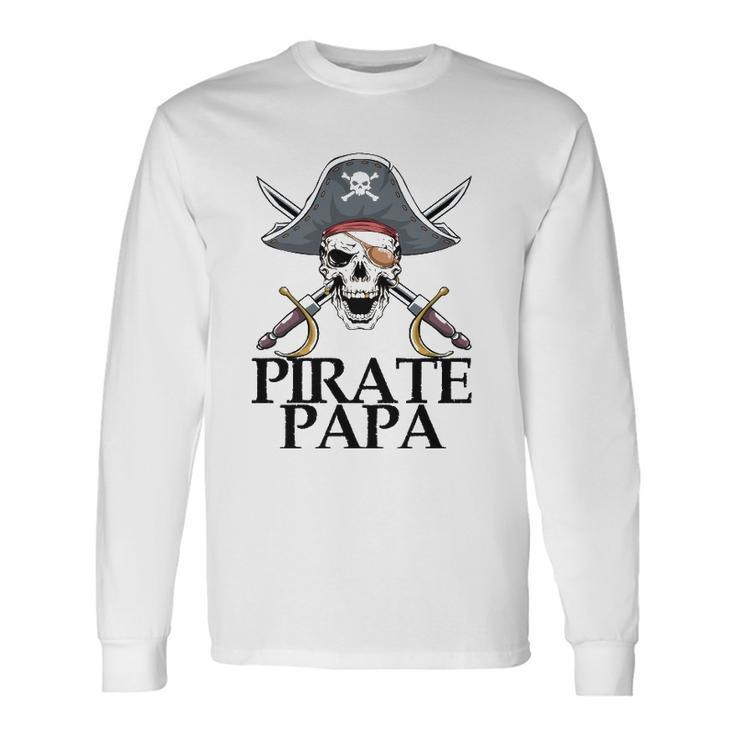 Pirate Papa Captain Sword Halloween Long Sleeve T-Shirt T-Shirt