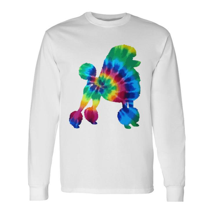 Poodle Tie Dye Vintage Hippie Dog Mom Dad Poodle Long Sleeve T-Shirt T-Shirt Gifts ideas