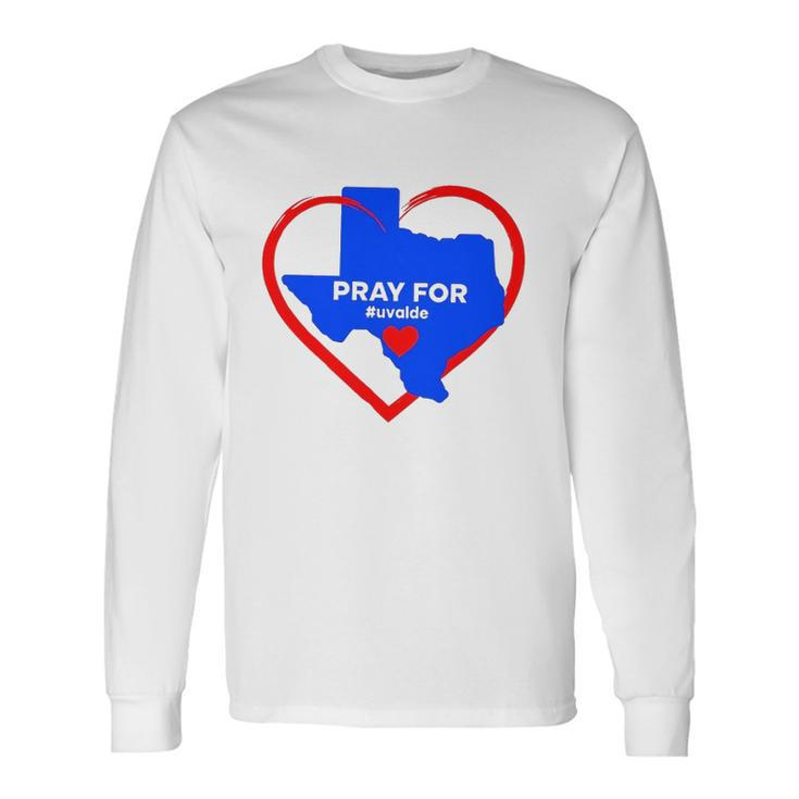Pray For Uvalde Texas Map Heart Protect Our Children Rip For Uvalde Long Sleeve T-Shirt T-Shirt