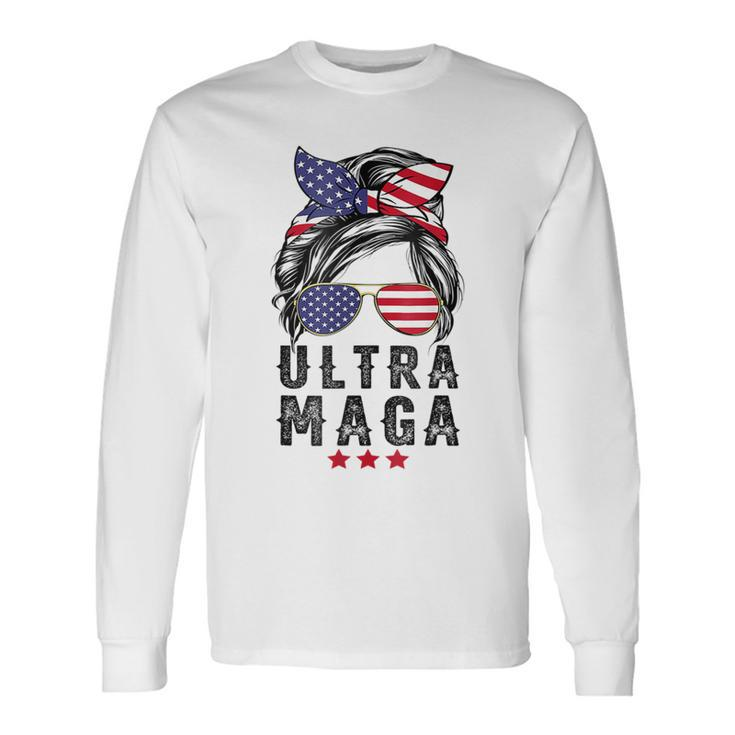 Pro Trump Ultra Mega Messy Bun V2 Long Sleeve T-Shirt