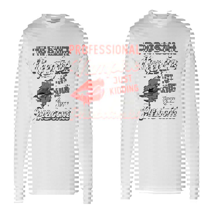 Professional Vampire Phlebotomyl Nurse Retro Phlebotomist Long Sleeve T-Shirt T-Shirt