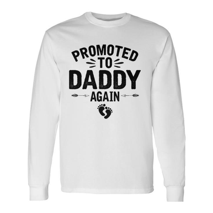 Promoted To Daddy Again Vintage Fathers Day For Dad Long Sleeve T-Shirt T-Shirt
