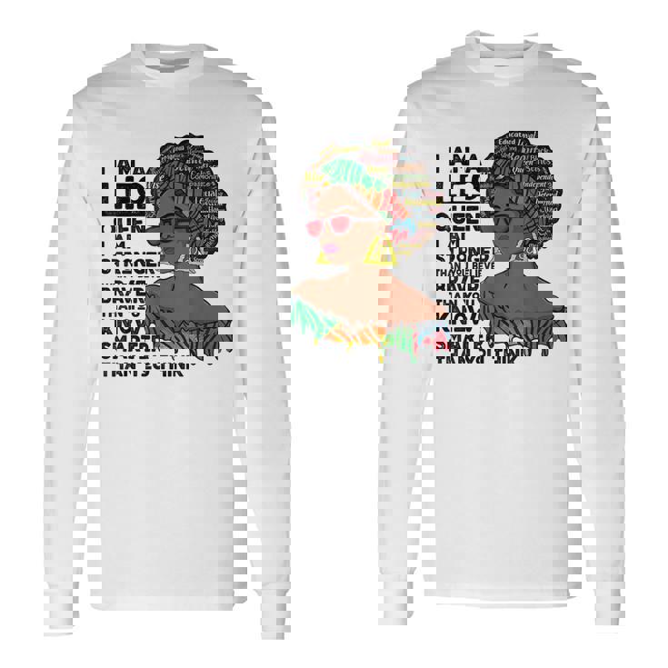 Proud Afro Leo Queen July August Birthday Leo Zodiac Sign Long Sleeve T-Shirt