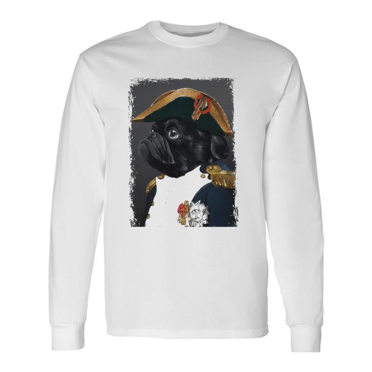 Pug Dog Dad Mom Graphic Tee Cute Black Pug Long Sleeve T-Shirt T-Shirt