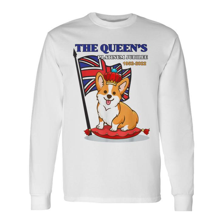 The Queen’S Platinum Jubilee 1952-2022 Corgi Union Jack Long Sleeve T-Shirt