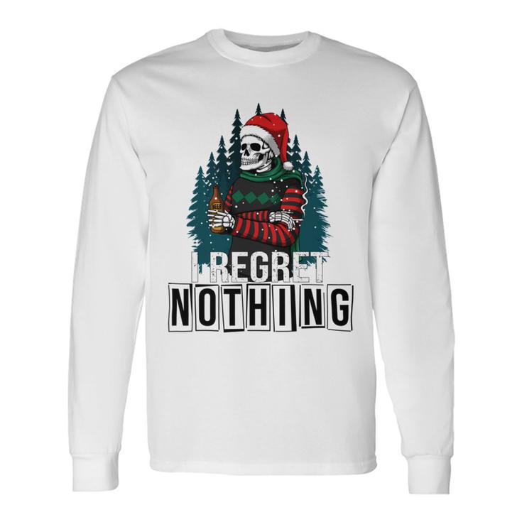 Skeleton Santa I Regret Nothing Christmas Unisex Long Sleeve