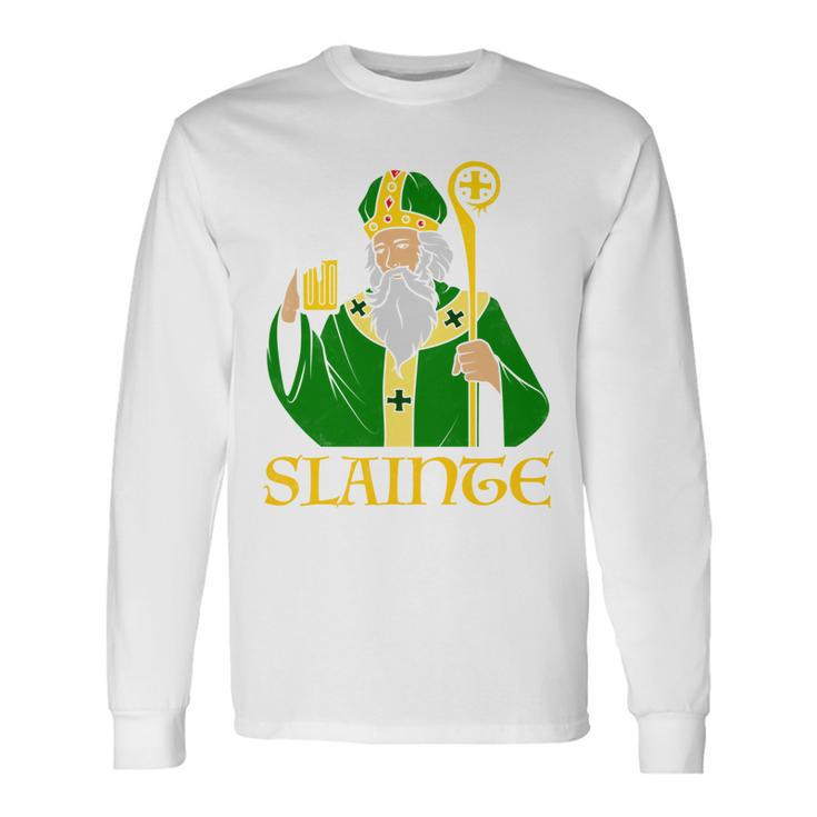 Slainte St Patricks Day Beer Saint Irish Gaelic L Sleeve Long Sleeve T-Shirt T-Shirt