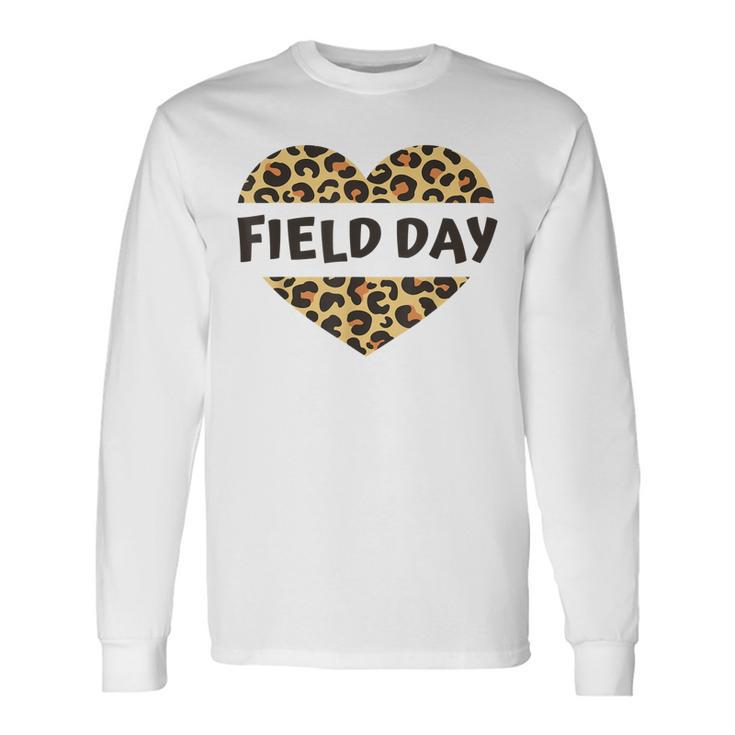 Teachers Field Day Leopard Heart Last Day Of School Men Long Sleeve T-Shirt