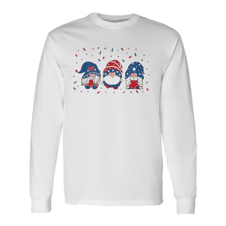 Three Gnomes Celebrating Independence Usa Day 4Th Of July Long Sleeve T-Shirt T-Shirt