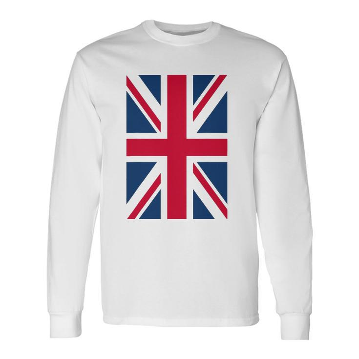 Uk Cool Vertical British Union Jack Flag Long Sleeve T-Shirt T-Shirt