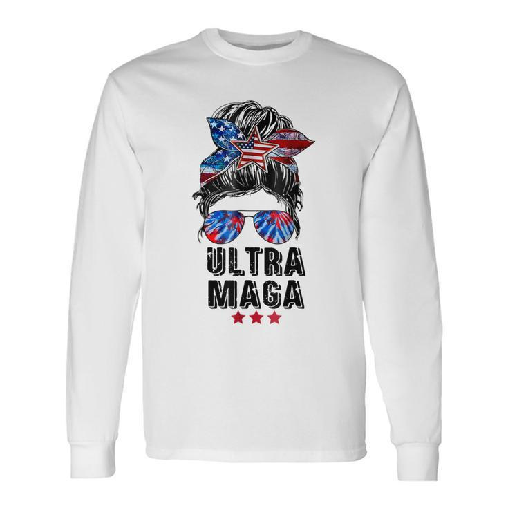 Ultra Mega Messy Bun 2022 Proud Ultra-Maga We The People Long Sleeve T-Shirt T-Shirt