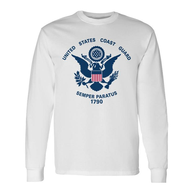 United States Coast Guard Uscg Logo Police Veteran Patriotic Long Sleeve T-Shirt