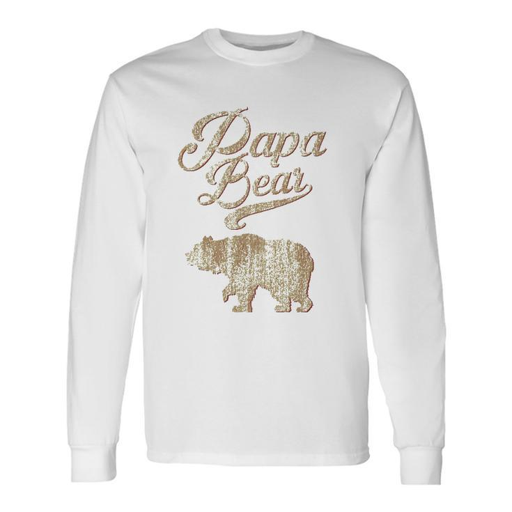 Vintage Papa Bear Dad Fathers Day Father Tee Long Sleeve T-Shirt T-Shirt Gifts ideas