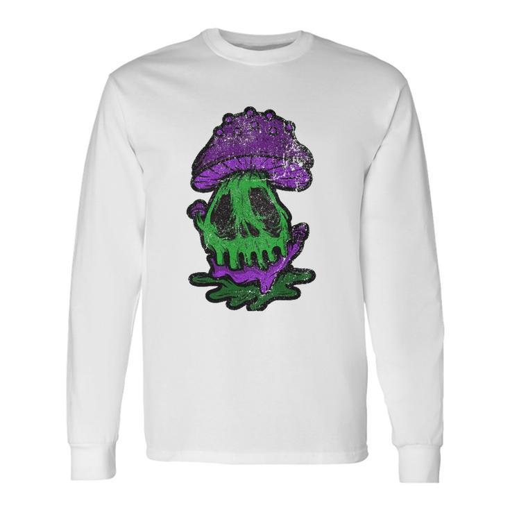 Vintage Psychedelic Monster Mushroom Halloween Trip Costume Long Sleeve T-Shirt T-Shirt