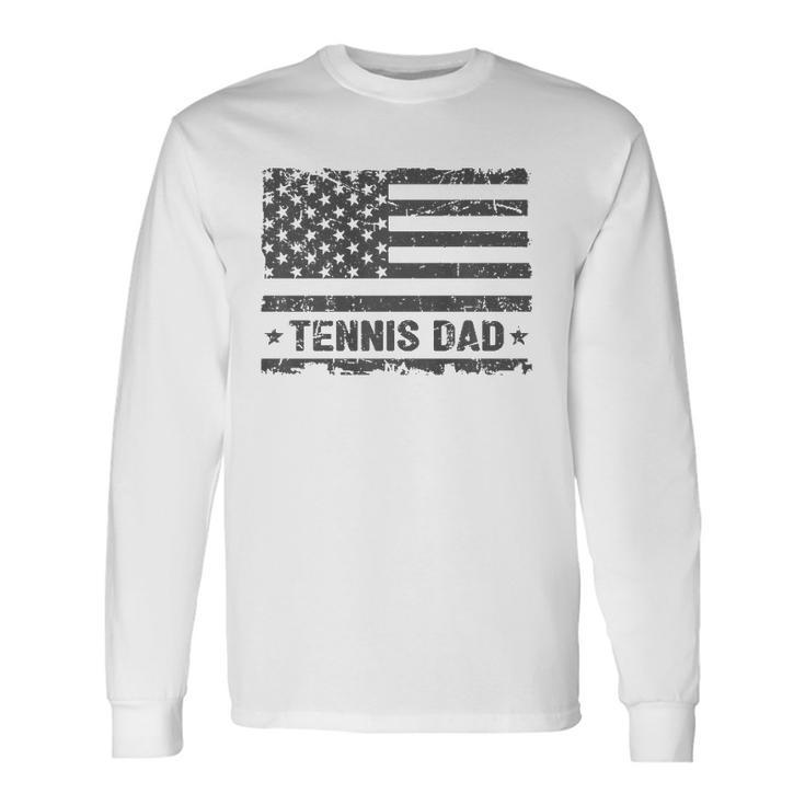Vintage Tennis Dad America Us Flag Patriot Long Sleeve T-Shirt T-Shirt