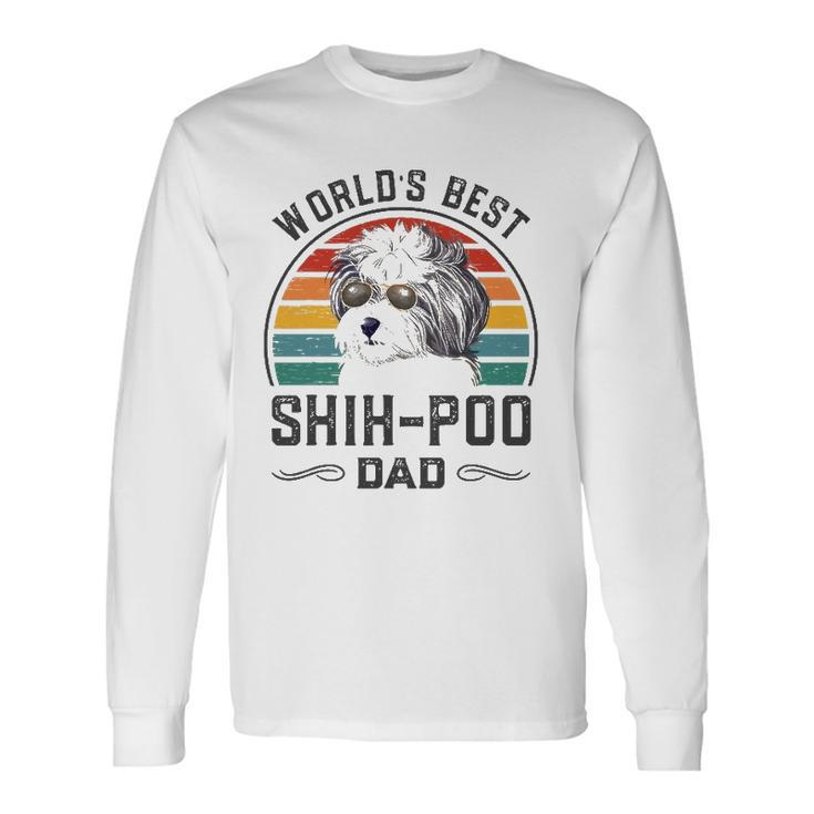 Worlds Best Shih Poo Dad Vintage Dog Dad Long Sleeve T-Shirt T-Shirt