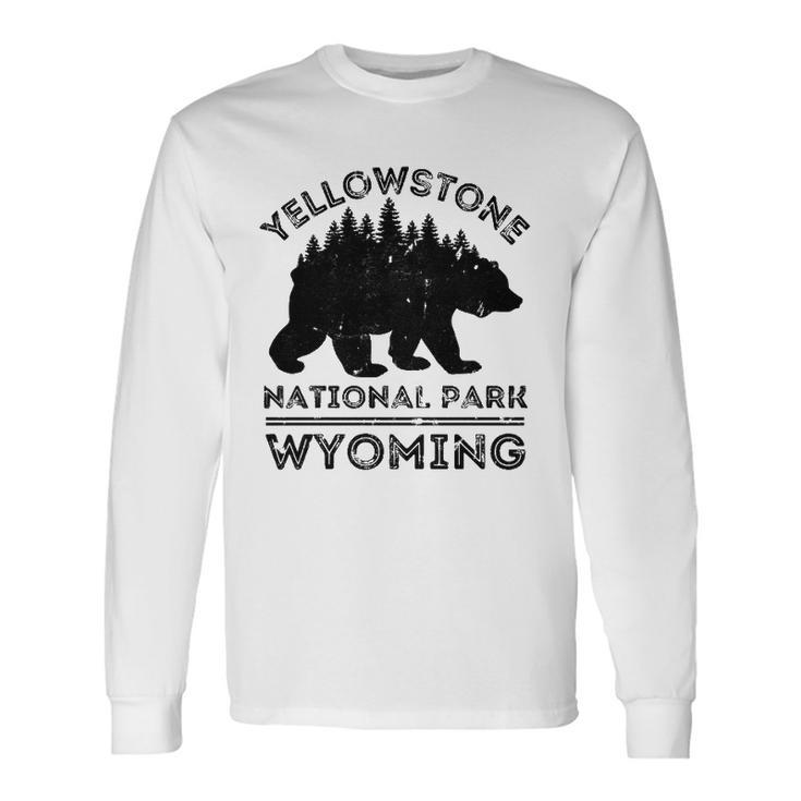 Yellowstone National Park Wyoming Bear Nature Hiking Long Sleeve T-Shirt T-Shirt