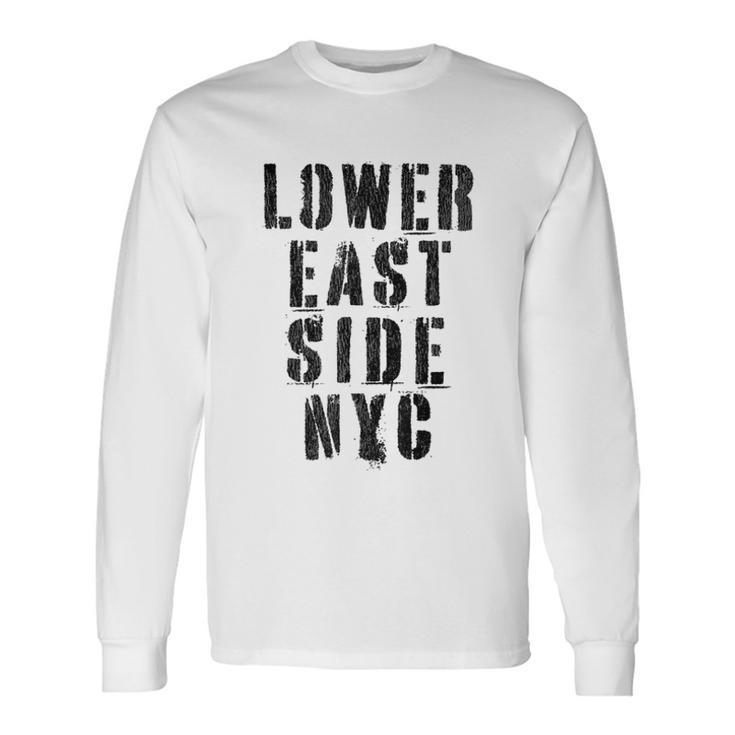 New York NY Stencil W Details Long Sleeve T-Shirt